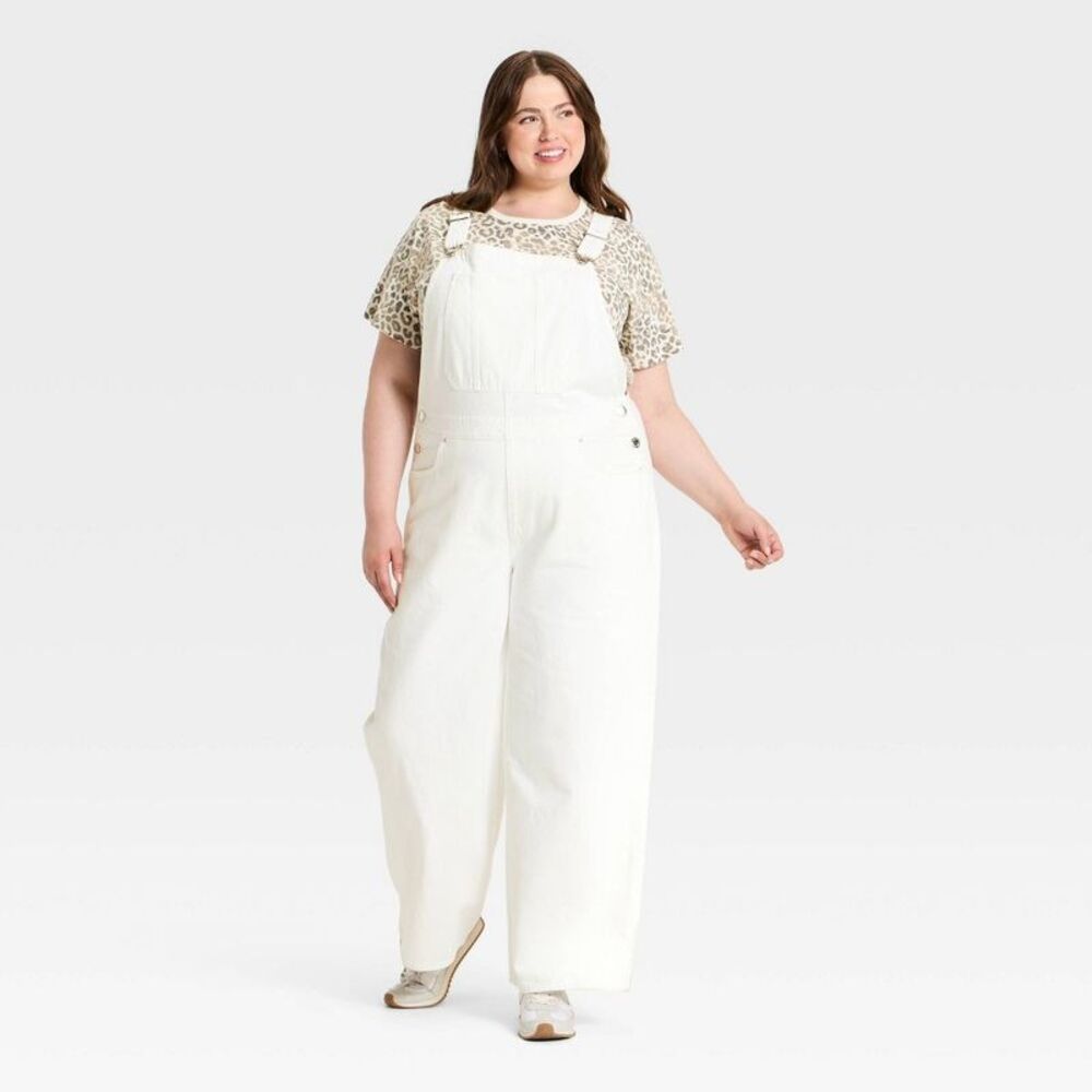 Women's Denim Chore Jumpsuit - Universal Thread White 22